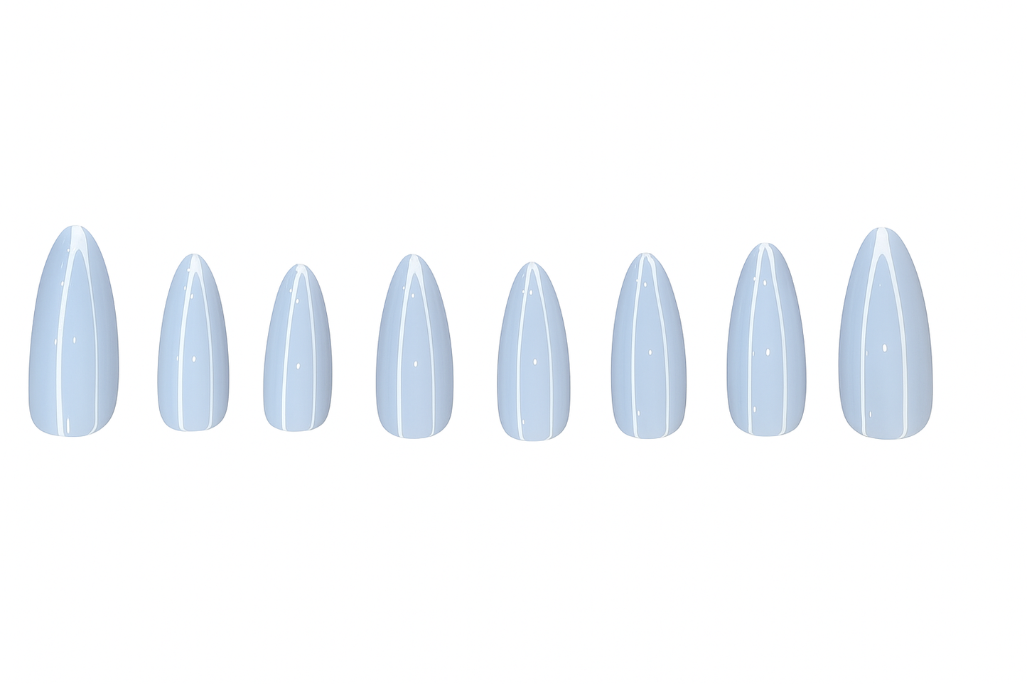 Glossy Periwinkle Almond Nails