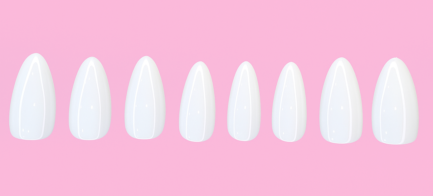 Classic White Almond Nails
