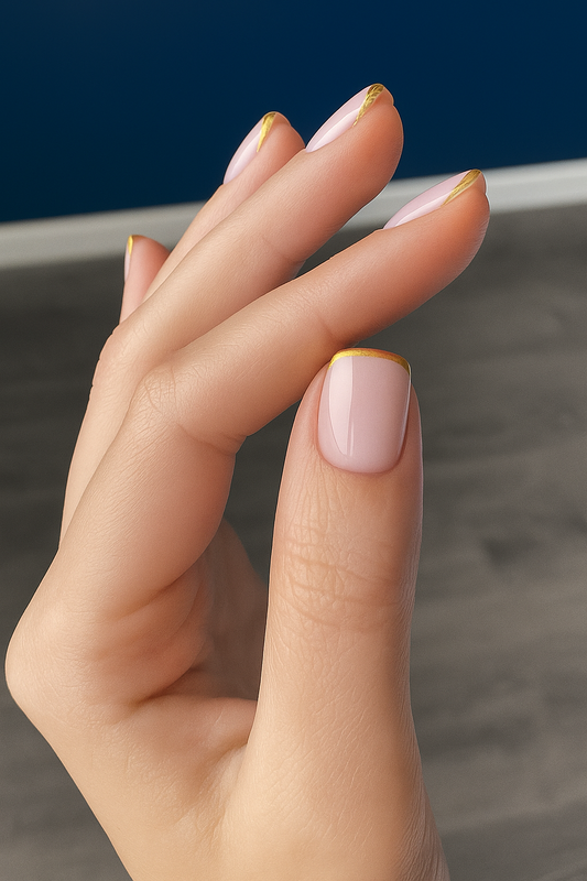Minimalist Gold French Tip Nails