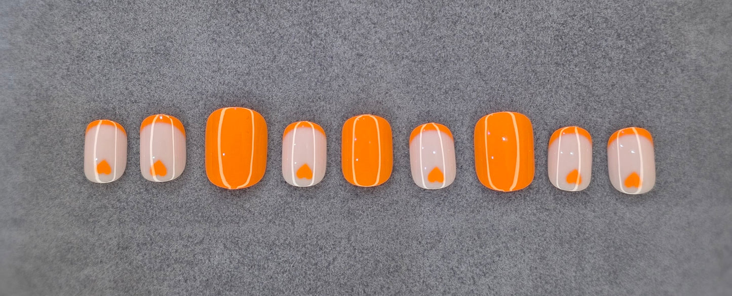 Citrus Heart French Tips