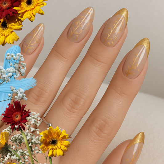 Golden Chrome Elegance Nails