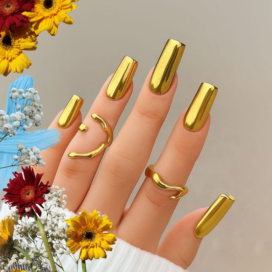 Gold Chrome Mirror Nails