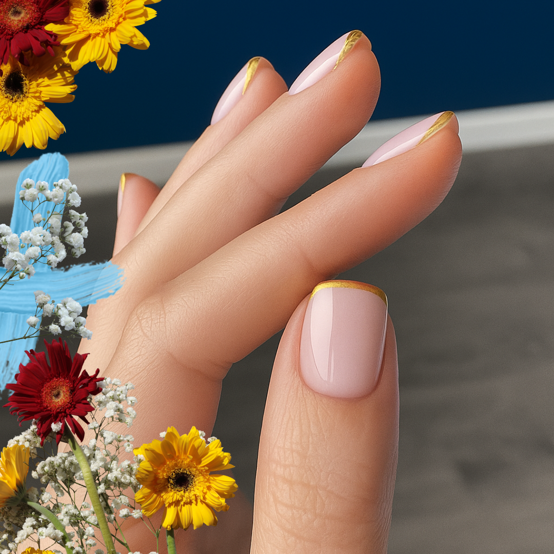 Minimalist Gold French Tip Nails
