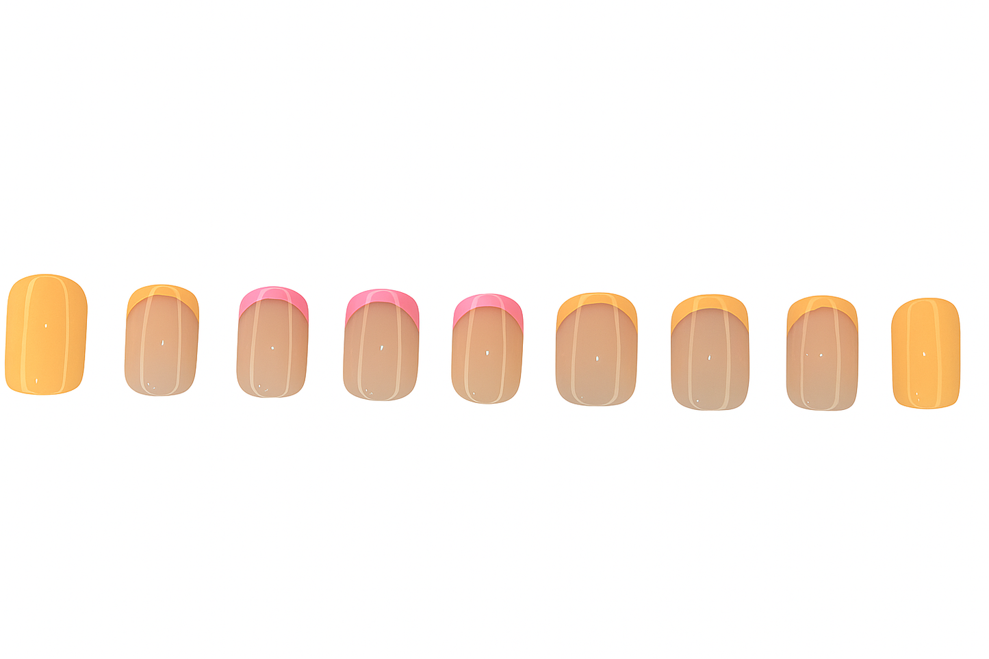 Peach & Pink French Tip Nails