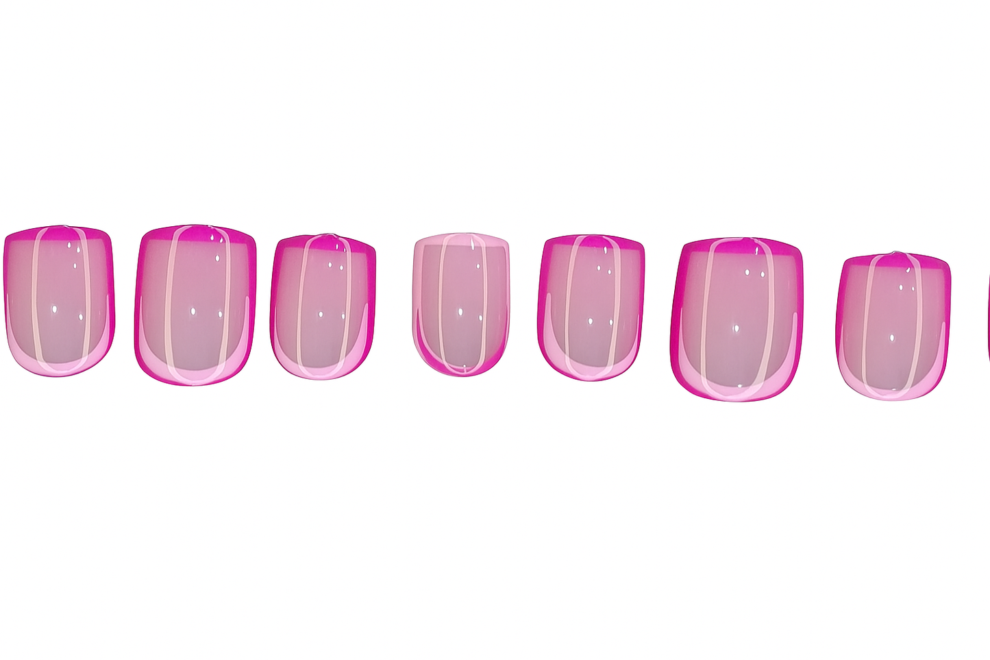 Neon Pink Outline Nail Art